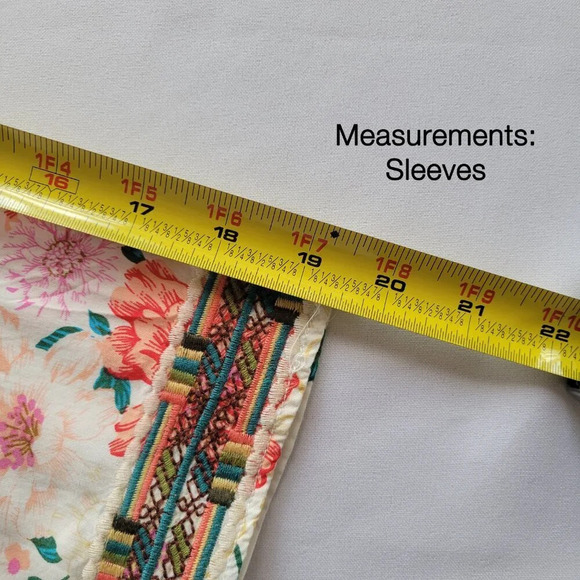 Linda Anderson Peasant Boho Floral 3/4 Sleeve Embroidered Tunic (Plus Size: XXL) - Picture 15 of 15